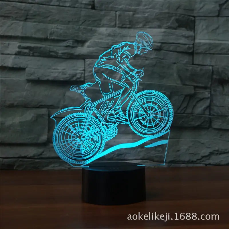 3D LED Mountain Bike Sleep Light Black