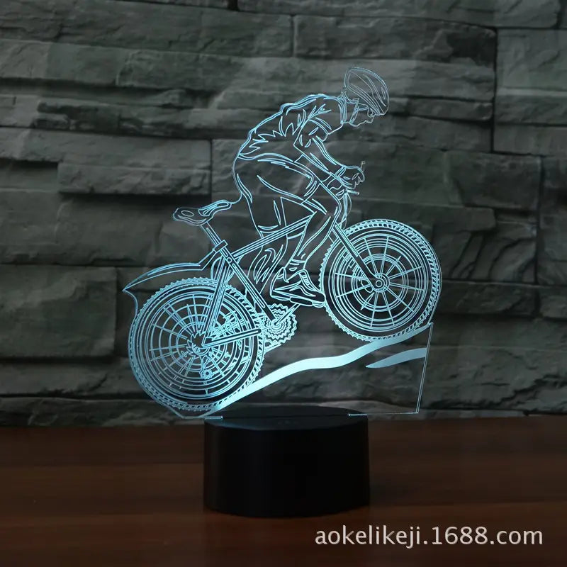 3D LED Mountain Bike Sleep Light Black