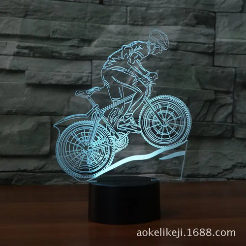 3D LED Mountain Bike Sleep Light Black