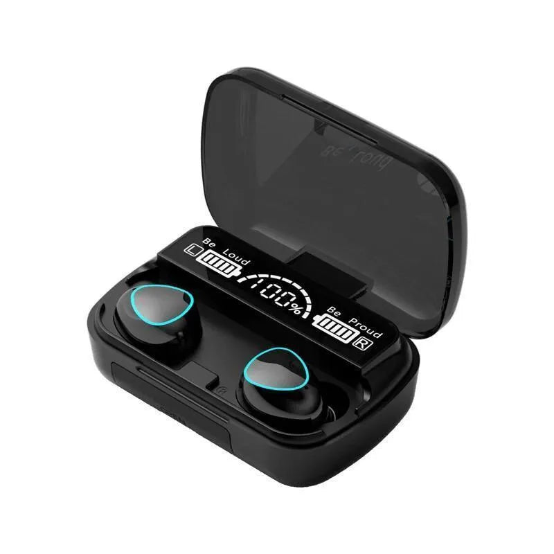 9D Hifi Black Earbuds with LED Display & 2000mAh Bank